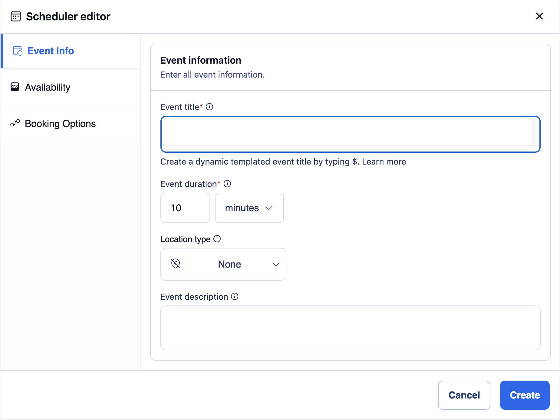 Creating the Scheduling Page A screenshot of the Scheduler Editor creating the Scheduling Page