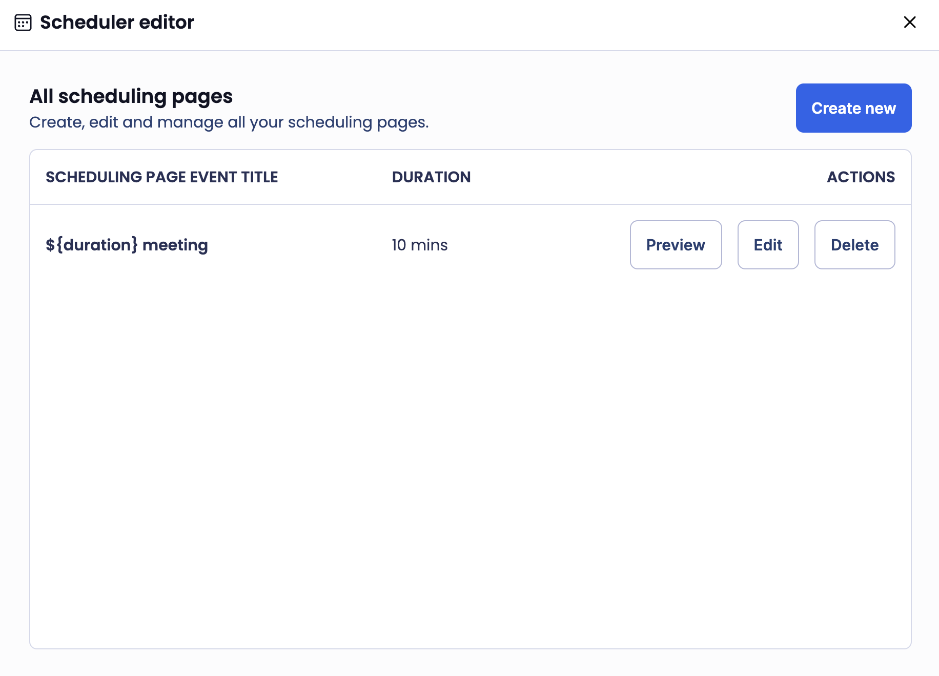 Scheduler Editor Preview A screenshot of the Scheduler Editor Preview